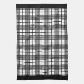 Serviette de cuisine Motif à plaid noir et blanc (Vertical)