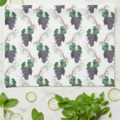 Serviette de cuisine motif à raisin de campagne (Plié)