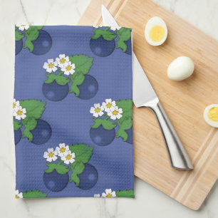 Serviette de cuisine Motif aux fruits bleuets