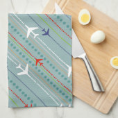 Serviette de cuisine Motif d'avion rétro (Quart Plié)