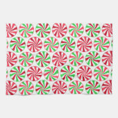 Serviette de cuisine motif de menthe de Noël (Horizontal)