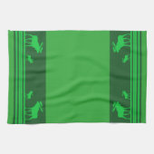 Serviette de cuisine motif d'orignal vert rustique (Horizontal)