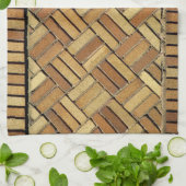 Serviette de cuisine - motif en brique (Plié)