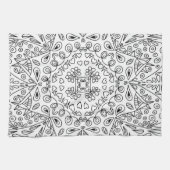 Serviette de cuisine Motif en ligne noire et blanc (Horizontal)