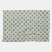 Serviette de cuisine Motif géométrique jaune bleu  (Horizontal)
