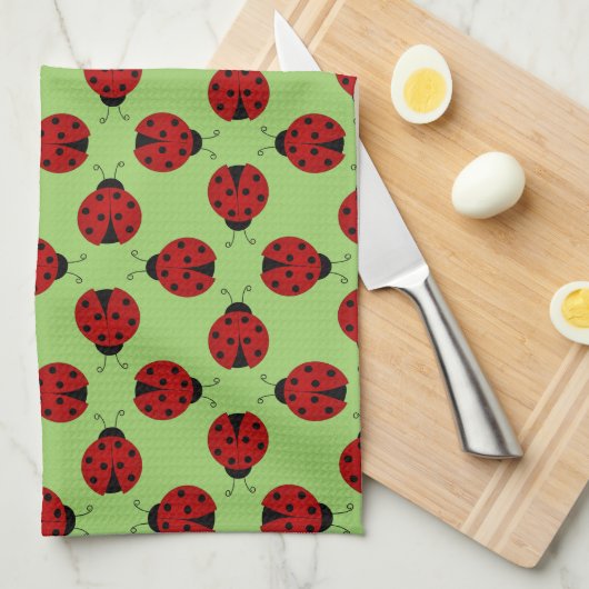 Serviette de cuisine Motif Ladybugs (Quart Plié)