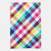 Serviette de cuisine Motif Plaid Arc-en-ciel funky (Vertical)