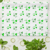 Serviette de cuisine Motif Shamrock verte (Plié)