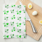 Serviette de cuisine Motif Shamrock verte (Quart Plié)