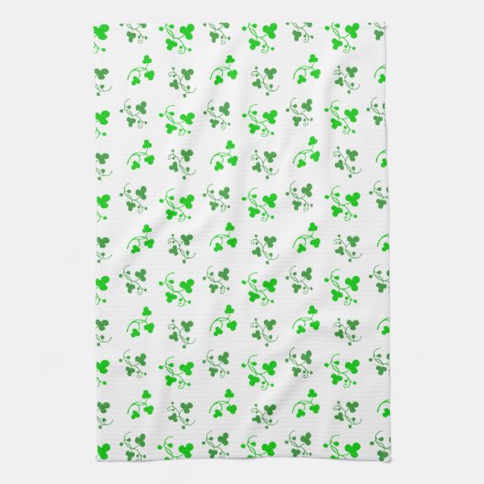 Serviette de cuisine Motif Shamrock verte (Vertical)