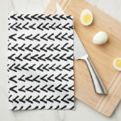 Serviette de cuisine Motif tribale rustique noire (Quart Plié)