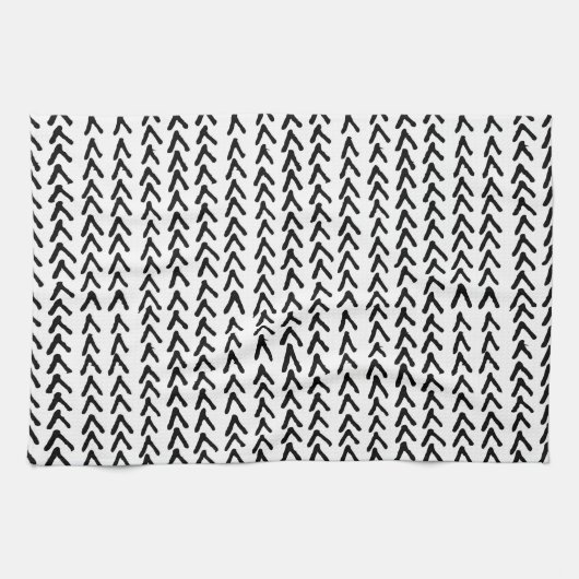 Serviette de cuisine Motif tribale rustique noire (Horizontal)