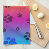 SERVIETTE DE CUISINE MULTI-EMPREINTES DE PATTES ! (Quart Plié)
