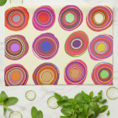 Serviette de cuisine multicolore rouge (Plié)