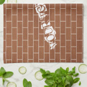 Serviette de cuisine murale en brique avec texte p (Plié)