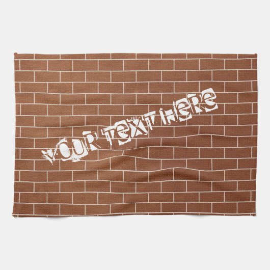 Serviette de cuisine murale en brique avec texte p (Horizontal)