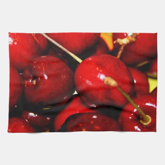Serviette de cuisine mûre fraîche de cerises (Horizontal)
