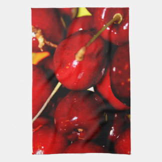 Serviette de cuisine mûre fraîche de cerises