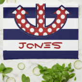 Serviette de cuisine nautique d'Ancre (Plié)
