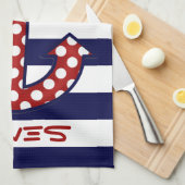Serviette de cuisine nautique d'Ancre (Quart Plié)