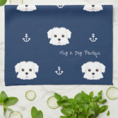 Serviette de cuisine nautique de chiot de Maltipoo (Plié)