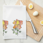 Serviette de cuisine - NGA Rose orange (Quart Plié)