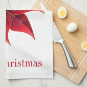 Serviette de cuisine - Noël Poinsettia (Quart Plié)