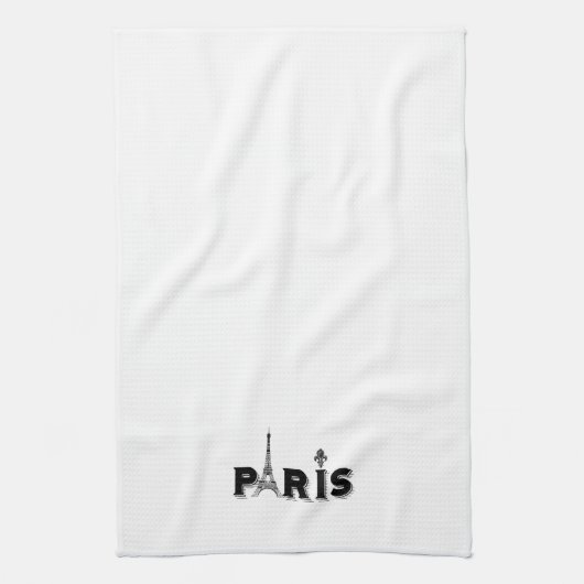 Serviette de cuisine - noir et blanc PARIS (Vertical)