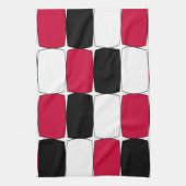 Serviette de cuisine noire, blanche et rouge (Vertical)