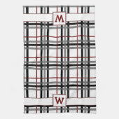 Serviette de cuisine noire blanche et rouge (Vertical)