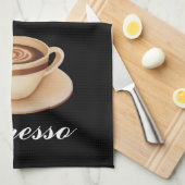 Serviette de cuisine noire de café express (Quart Plié)