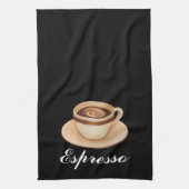 Serviette de cuisine noire de café express (Vertical)