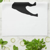 Serviette de cuisine noire de carlin (Plié)