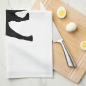 Serviette de cuisine noire de carlin (Quart Plié)