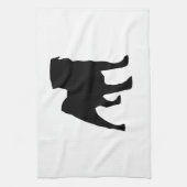 Serviette de cuisine noire de carlin (Vertical)