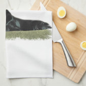 Serviette de cuisine noire de laboratoire (Quart Plié)