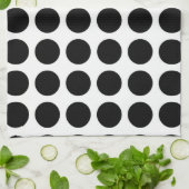 Serviette de cuisine noire de pois (Plié)
