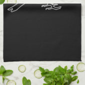 Serviette de cuisine noire d'oiseau (Plié)