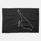 Serviette de cuisine noire d'oiseau (Horizontal)