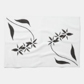 Serviette de cuisine noire d'orchidée (Horizontal)