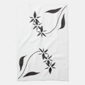 Serviette de cuisine noire d'orchidée (Vertical)