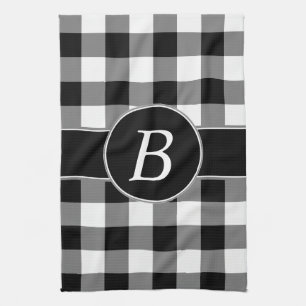 Serviette de cuisine noire et blanche de