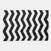 Serviette de cuisine noire et blanche de Chevron (Horizontal)
