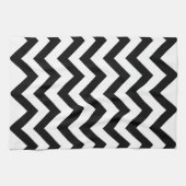 Serviette de cuisine noire et blanche de chevron (Horizontal)