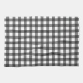 Serviette de cuisine noire et blanche de contrôle (Horizontal)