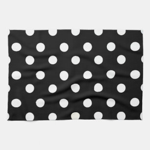 Serviette de cuisine noire et blanche de point de