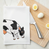 Serviette de cuisine noire et blanche de vaches (Quart Plié)