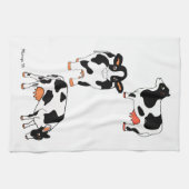 Serviette de cuisine noire et blanche de vaches (Horizontal)