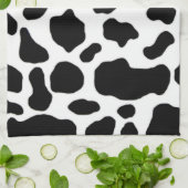 serviette de cuisine noire et blanche d'impression (Plié)