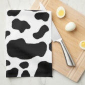 serviette de cuisine noire et blanche d'impression (Quart Plié)